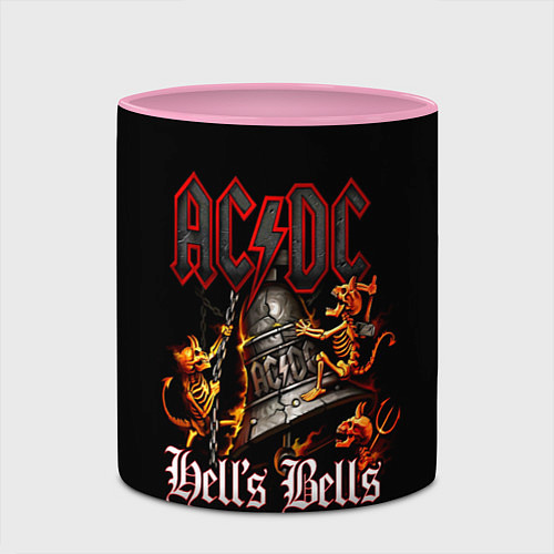 Кружка цветная ACDC Hells Bells / 3D-Белый + розовый – фото 2