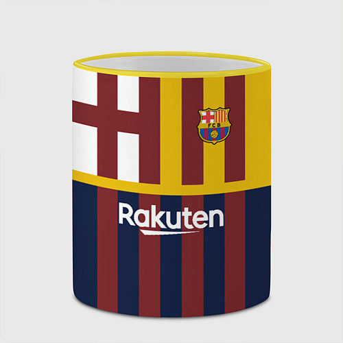 Кружка цветная BARCELONA FC БАРСЕЛОНА ФК BARCA / 3D-Желтый кант – фото 2