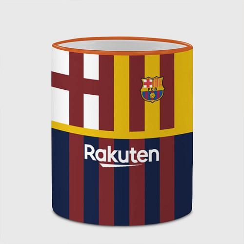Кружка цветная BARCELONA FC БАРСЕЛОНА ФК BARCA / 3D-Оранжевый кант – фото 2