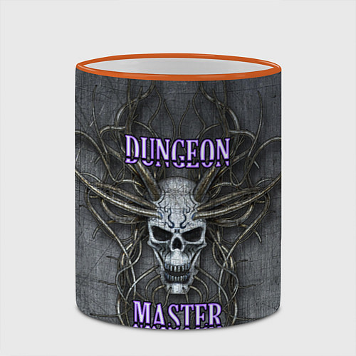 Кружка цветная DM Dungeon Master SKULL / 3D-Оранжевый кант – фото 2