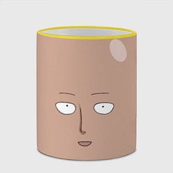 Кружка 3D Сайтама One-Punch Man, цвет: 3D-желтый кант — фото 2