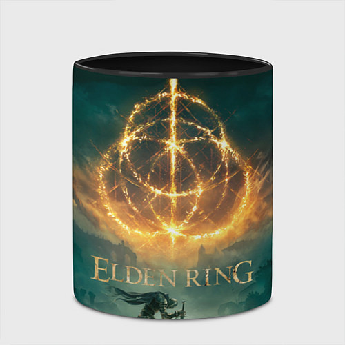 Кружка цветная Elden Ring key art / 3D-Белый + черный – фото 2