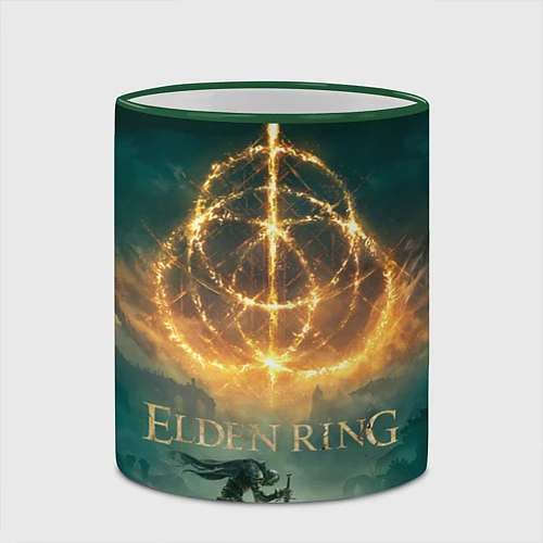 Кружка цветная Elden Ring key art / 3D-Зеленый кант – фото 2