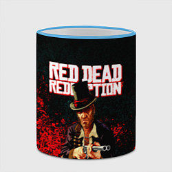 Кружка 3D Red Dead Redemption Bandit, цвет: 3D-небесно-голубой кант — фото 2