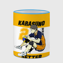 Кружка 3D Коши Сугавара Haikyuu!!, цвет: 3D-небесно-голубой кант — фото 2