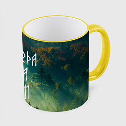 Кружка 3D ПРИРОДА МОЙ ХРАМ Z, цвет: 3D-желтый кант