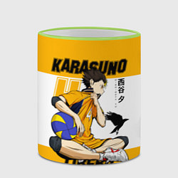 Кружка 3D Юу Нишиноя из Карасуно Haikyu!!, цвет: 3D-светло-зеленый кант — фото 2