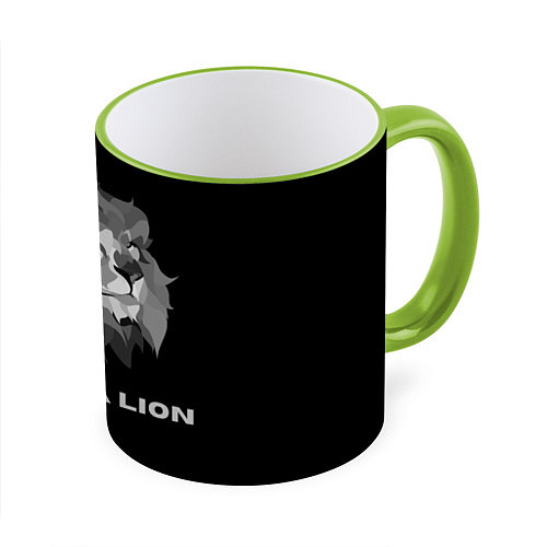 Кружка цветная BE LIKE A LION / 3D-Светло-зеленый кант – фото 1