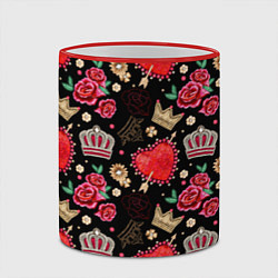 Кружка 3D Корона и розы, цвет: 3D-красный кант — фото 2