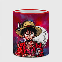 Кружка 3D Луффи One Piece Большой куш, цвет: 3D-красный кант — фото 2