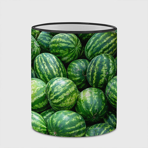 Кружка цветная Арбузы / 3D-Черный кант – фото 2