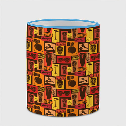 Кружка цветная Барабанщик / 3D-Небесно-голубой кант – фото 2