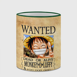 Кружка 3D Манки Д Луффи в розыске One Piece, цвет: 3D-зеленый кант — фото 2