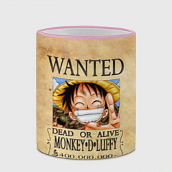 Кружка 3D Манки Д Луффи в розыске One Piece, цвет: 3D-розовый кант — фото 2