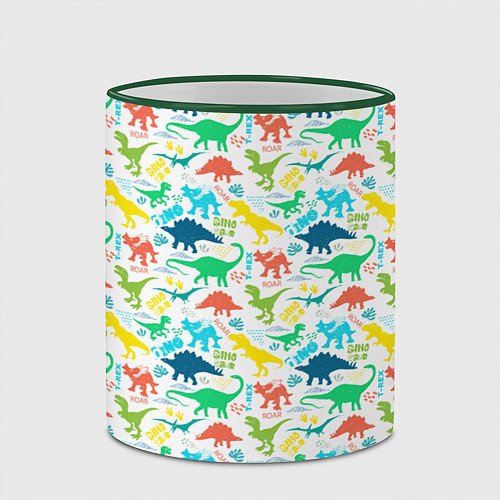 Кружка цветная DINOSAUR / 3D-Зеленый кант – фото 2