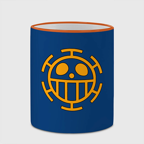 Кружка цветная Как у Трафальгара Ло One Piece / 3D-Оранжевый кант – фото 2