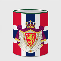 Кружка 3D Норвегия Флаг и герб Норвегии, цвет: 3D-зеленый кант — фото 2