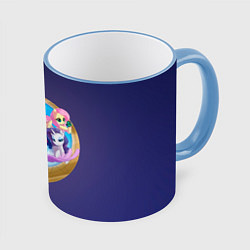 Кружка 3D Pony team, цвет: 3D-небесно-голубой кант