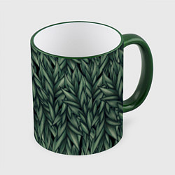 Кружка 3D Листья, цвет: 3D-зеленый кант