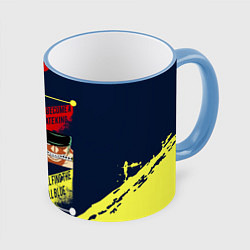 Кружка 3D Луффи, Зоро и Санджи One Piece, цвет: 3D-небесно-голубой кант