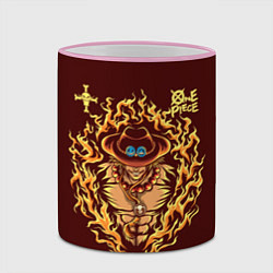 Кружка 3D One Piece Портгас Д Эйс в огне, цвет: 3D-розовый кант — фото 2