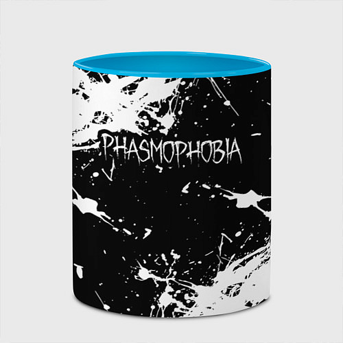Кружка цветная Phasmophobia краска / 3D-Белый + небесно-голубой – фото 2