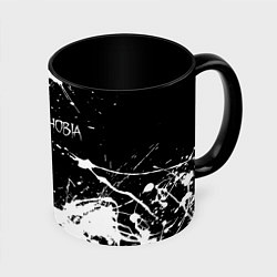 Кружка 3D Phasmophobia краска, цвет: 3D-белый + черный