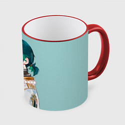 Кружка 3D Xiao Genshin Impact, цвет: 3D-красный кант