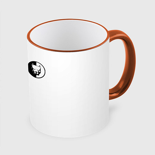 Кружка цветная PITBULL SYNDICATE ПИТБУЛЬ / 3D-Оранжевый кант – фото 1