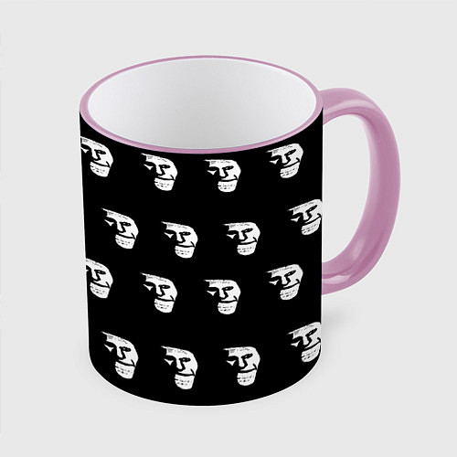 Кружка цветная Dark trollface / 3D-Розовый кант – фото 1