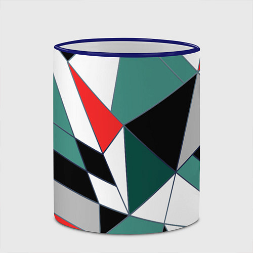 Кружка цветная Абстрактный геометрический / 3D-Синий кант – фото 2