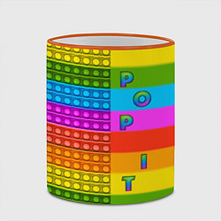 Кружка 3D POP it вертикальная надпись, цвет: 3D-оранжевый кант — фото 2