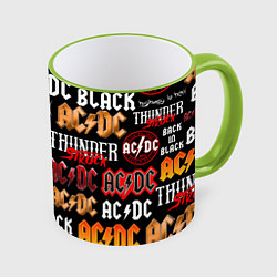 Кружка 3D AC DC LOGOBOMBING, цвет: 3D-светло-зеленый кант