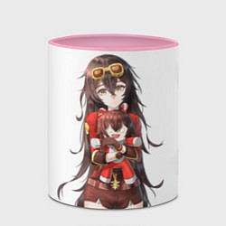 Кружка 3D Эмбер из Genshin Impact, цвет: 3D-белый + розовый — фото 2