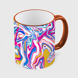 Кружка 3D Floppa Art, цвет: 3D-оранжевый кант
