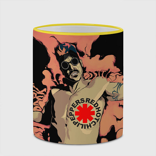 Кружка цветная RED HOT CHILI PEPPERS РЕД ХОТ ЧИЛИ ПЕППЕРС Z / 3D-Желтый кант – фото 2