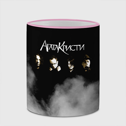 Кружка цветная Агата Кристи группа / 3D-Розовый кант – фото 2