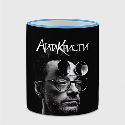 Кружка цветная Агата Кристи Глеб Самойлов / 3D-Небесно-голубой кант – фото 2