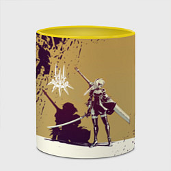 Кружка 3D Yorha 2B Nier Automata Z, цвет: 3D-белый + желтый — фото 2
