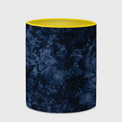 Кружка 3D Темно-синяя текстура камня, цвет: 3D-белый + желтый — фото 2