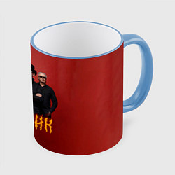 Кружка 3D Группа Пикник, цвет: 3D-небесно-голубой кант