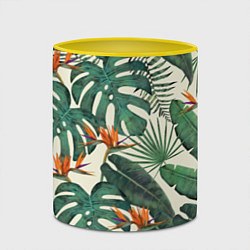 Кружка 3D Тропический паттерн, цвет: 3D-белый + желтый — фото 2
