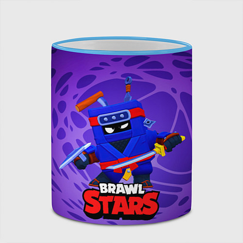 Кружка цветная Ninja Ash Brawl Stars Эш / 3D-Небесно-голубой кант – фото 2