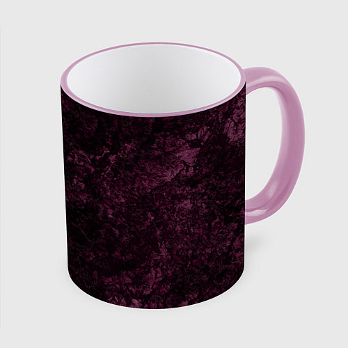 Кружка цветная Мраморная текстура камня / 3D-Розовый кант – фото 1