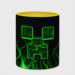 Кружка 3D MINECRAFT TEXTURE FIRE, цвет: 3D-белый + желтый — фото 2