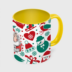 Кружка 3D Merry Christmas3D, цвет: 3D-белый + желтый