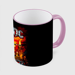 Кружка 3D ACDC HELLS BELLS, цвет: 3D-розовый кант