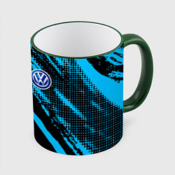 Кружка 3D Volkswagen Фольксваген, цвет: 3D-зеленый кант