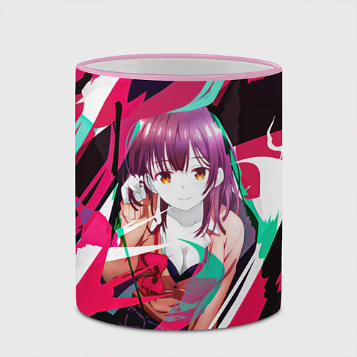 Кружка цветная Sayu Ogiwara / 3D-Розовый кант – фото 2