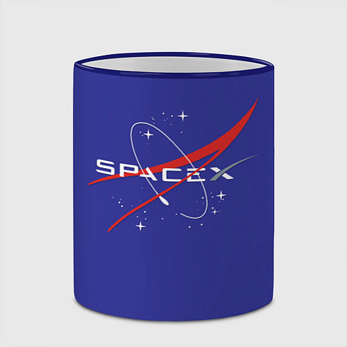 Кружка цветная Space X / 3D-Синий кант – фото 2